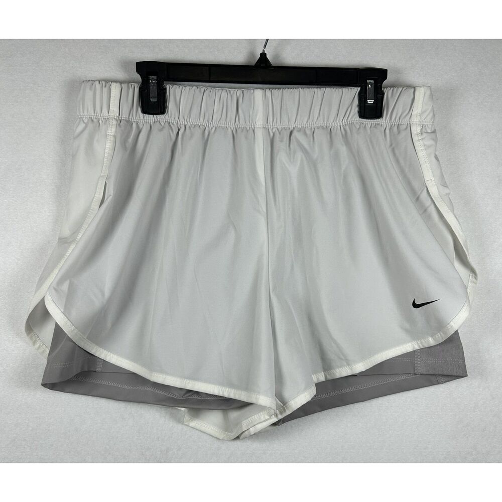 NWT Nike Women's Flex 2-in-1 Dri-FIT Training Running Shorts White/Grey Size XXL